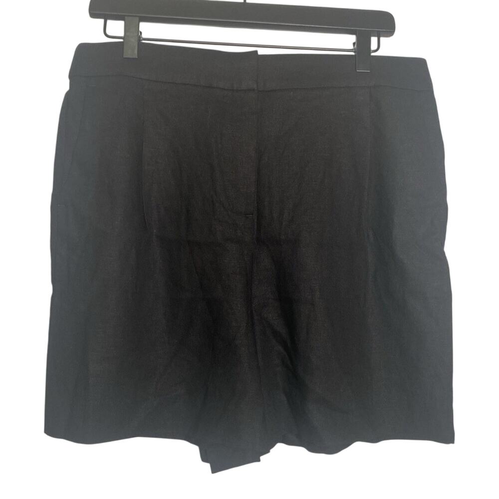 J.Crew Size 12 Black Linen Blend Shorts Women Elastic Waist In Back